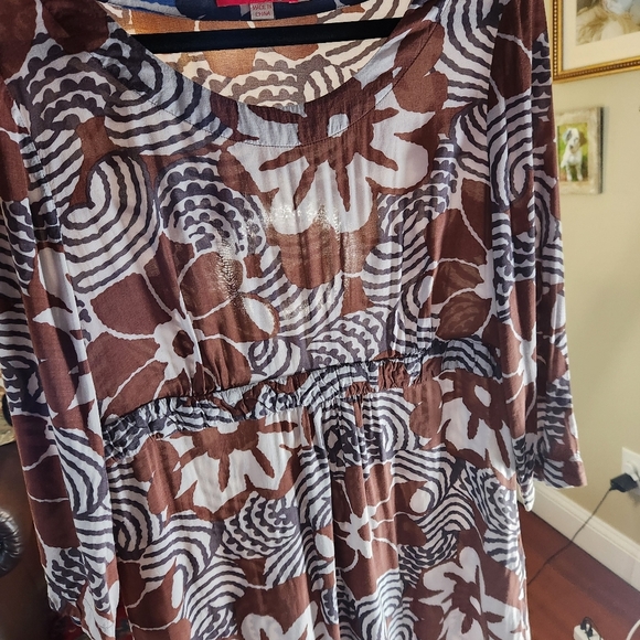 Boden Retro Flower Print Mini Dress Women US 10 Lightweight Earthy 70s Mod - Picture 6 of 12